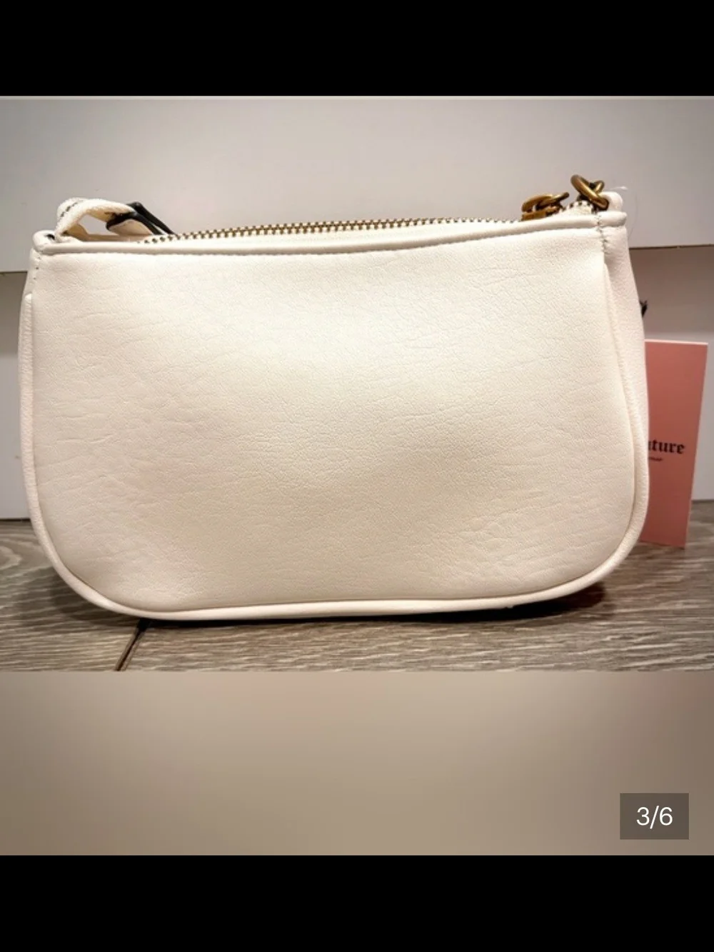 Juicy Couture White Leather Heart-Emblem Crossbody Bag - Picture 4 of 6